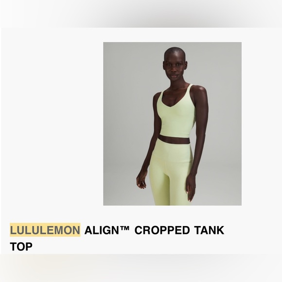 lululemon athletica Tops - LULULEMON ALIGN™ CROPPED TANK TOP